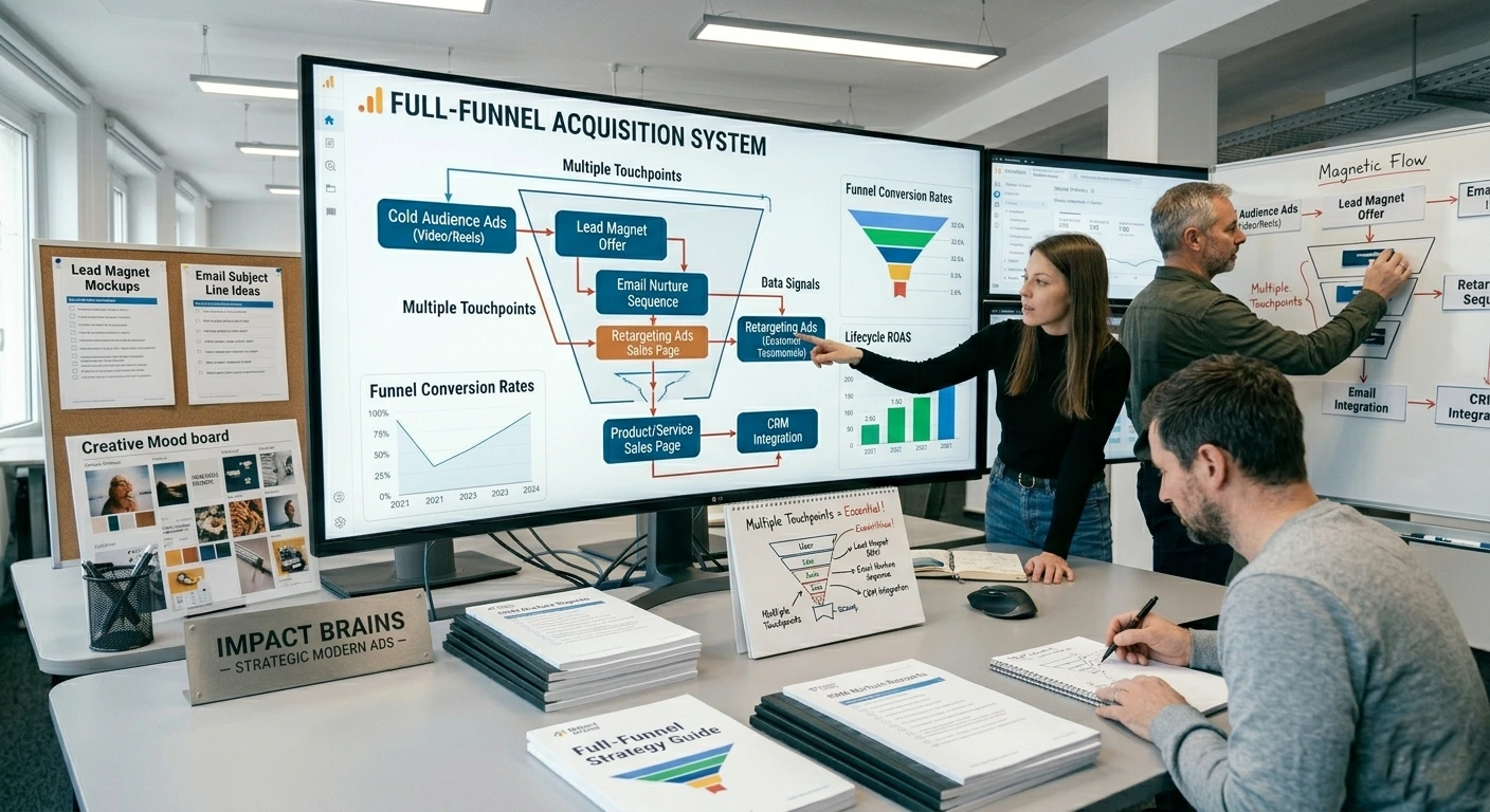 company discussing their funnel acquisition system