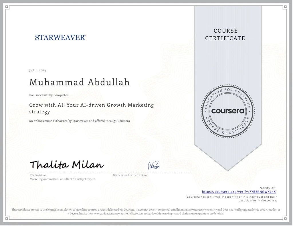 Grow with AI: Your AI-driven Growth Marketing Strategy course