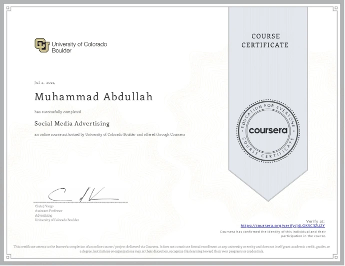 Social Media Advertising Certificate